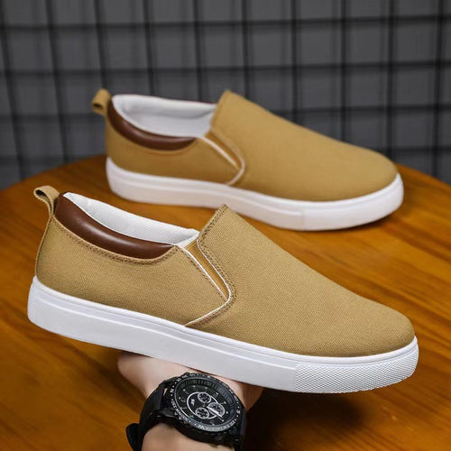 Herren nan Canvas-Slip-On Sneaker mit elastischen Einsätzen, gepolsterter Fersenmanschette und leichter EVA-Sohle Drune