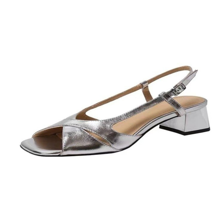 Damen Slingback Sandalen mit modischem Kreuzband-Design und komfortablem Blockabsatz Drune