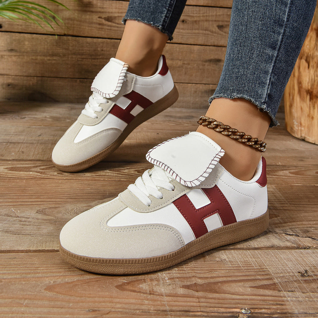 Damen Modische Sneakers mit eleganter Klappenakzent und rutschfester Sohle Drune
