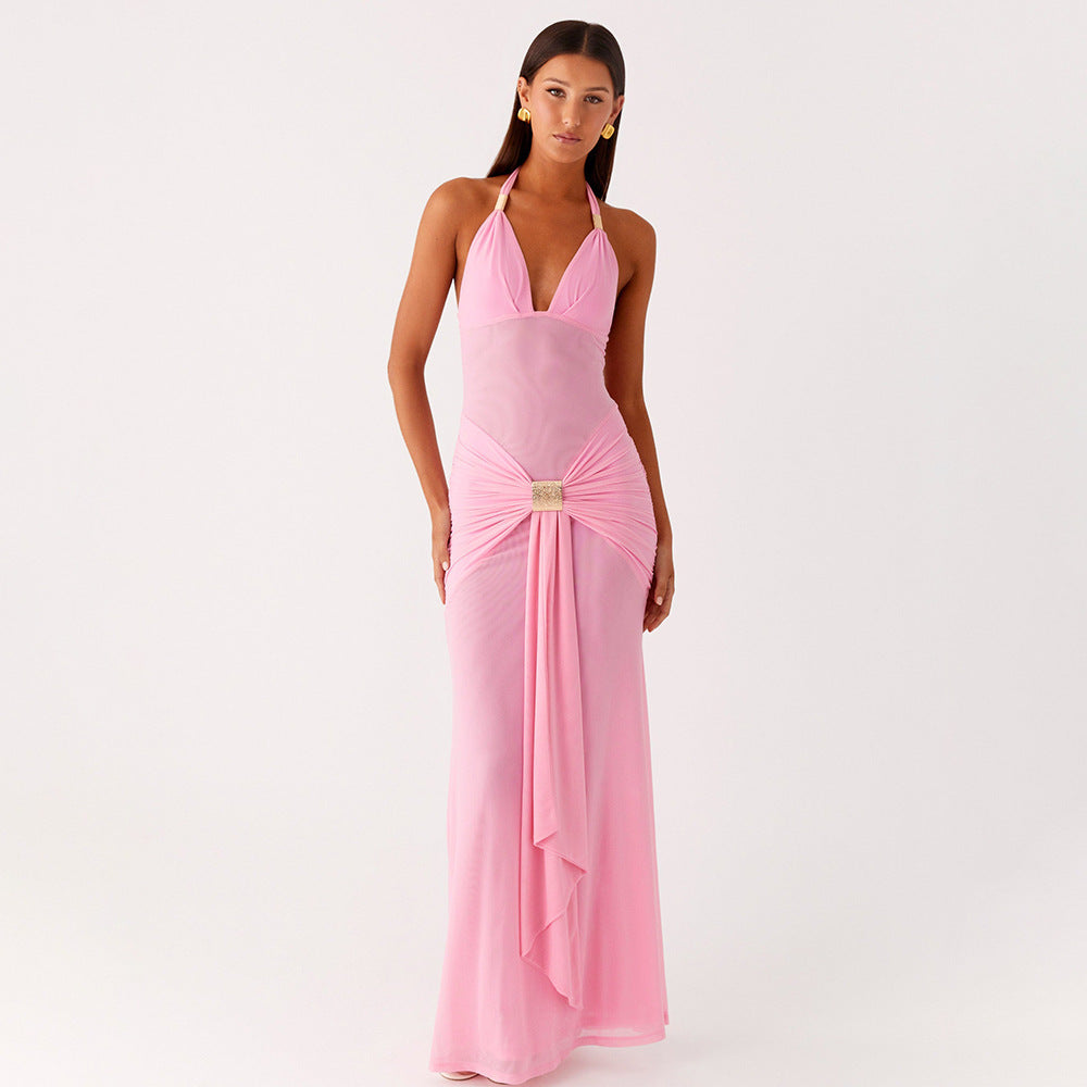 Damen Elegantes Wickelkleid mit funkelndem Akzent Drune