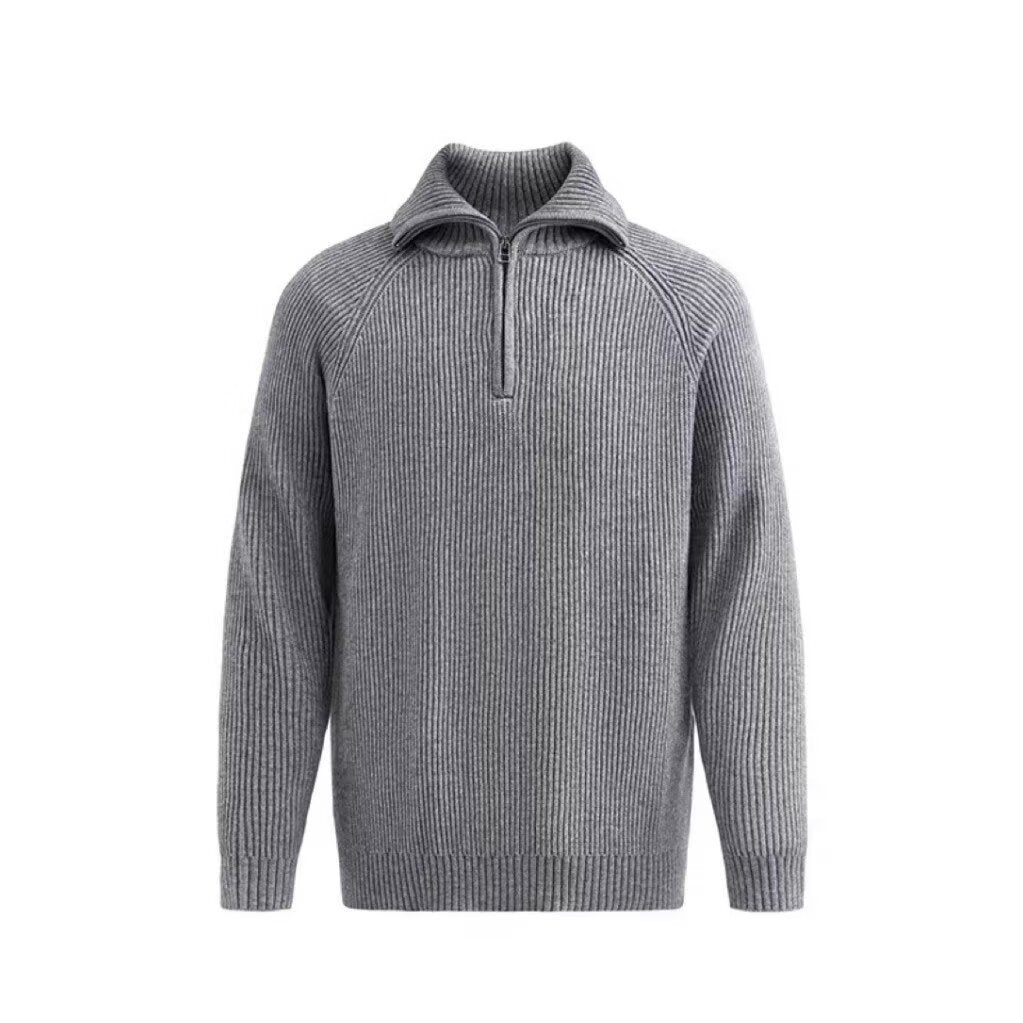 Herren Gemusterter Strickpullover mit Stehkragen Drune