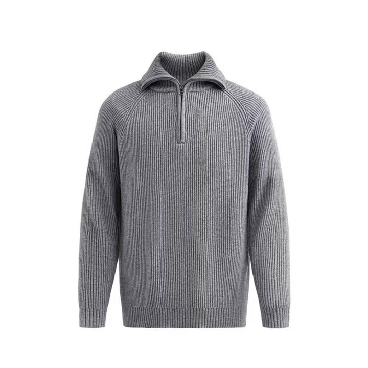Herren Gemusterter Strickpullover mit Stehkragen Drune