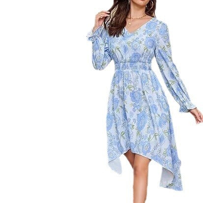 Damen Blumenmuster Kleid Drune