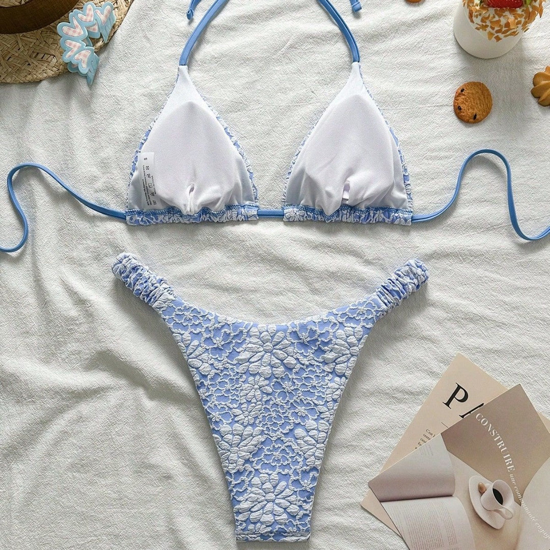 Damen Blumendekorierter Triangel-Bikini Drune