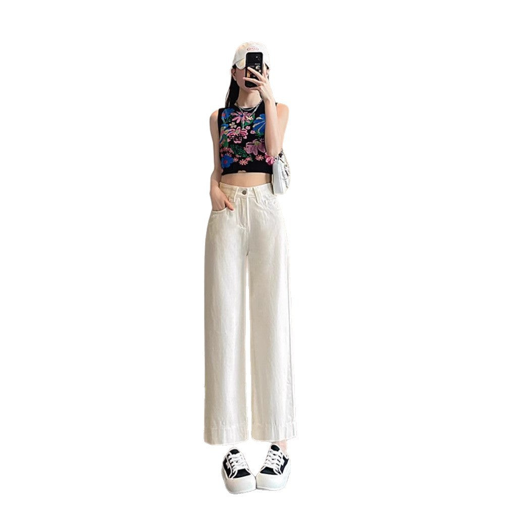 Damen Weitgeschnittene Jeans mit hohem Bund Drune