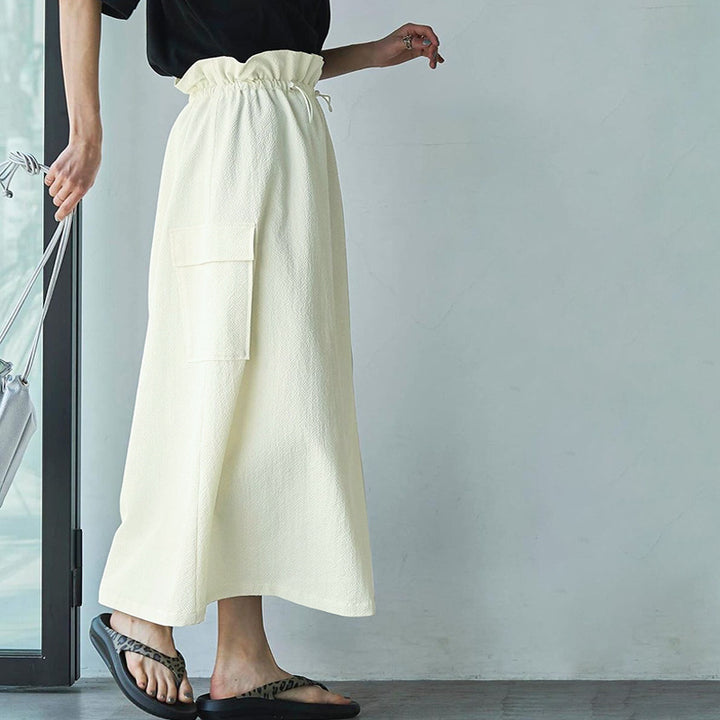 Damen Maxi-Rock mit elastischem Bund und praktischen Taschen Drune