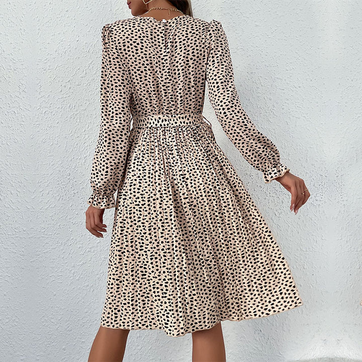 Damen Midikleid mit geraffter Taillenbinde und Plissée-Rock Drune