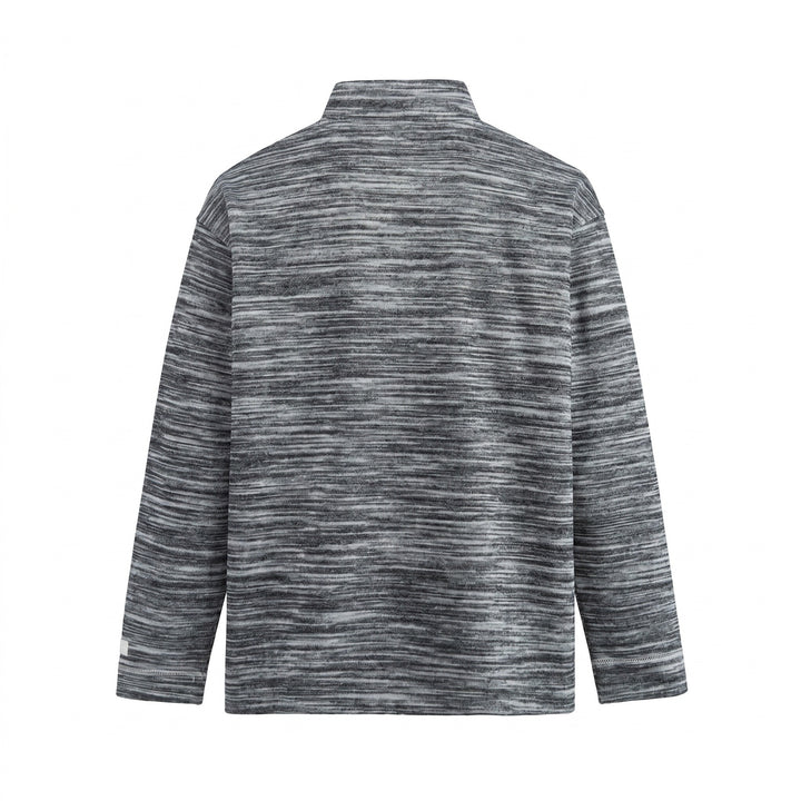 Herren Strukturierter Henley-Strickpullover mit Stehkragen und Melange-Struktur Drune