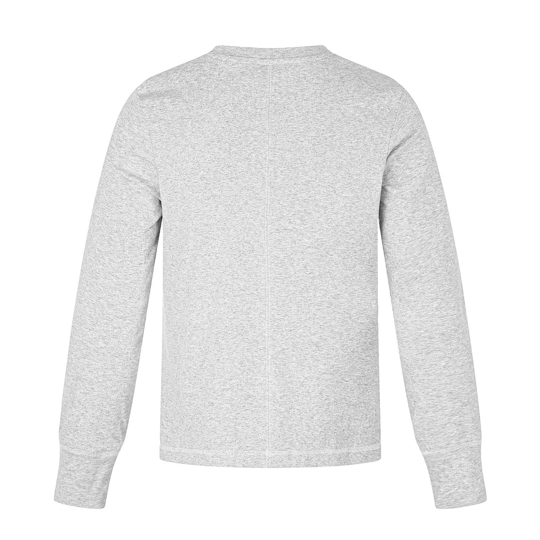 Unisex Langarm-Sweatshirt mit Rundhalsausschnitt, melierter Baumwollmischung und dezenter Zahlendruck Drune