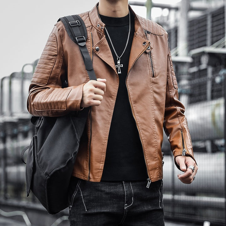 Herren Modische Bikerjacke aus Kunstleder Drune 1787738599
