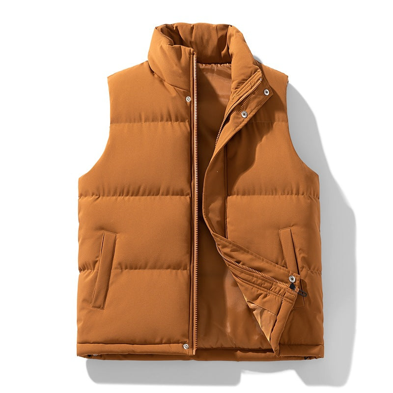 Herren Isolierende Outdoor-Steppweste mit hohem Kragen, 2‑Wege‑Reißverschluss & verdeckten Eingrifftaschen Drune