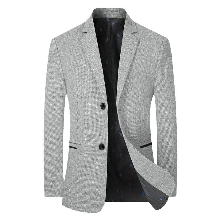 Herren Sakko Slim-Fit aus strukturierter Wollmischung mit kontrastiertem Innenfutter Drune