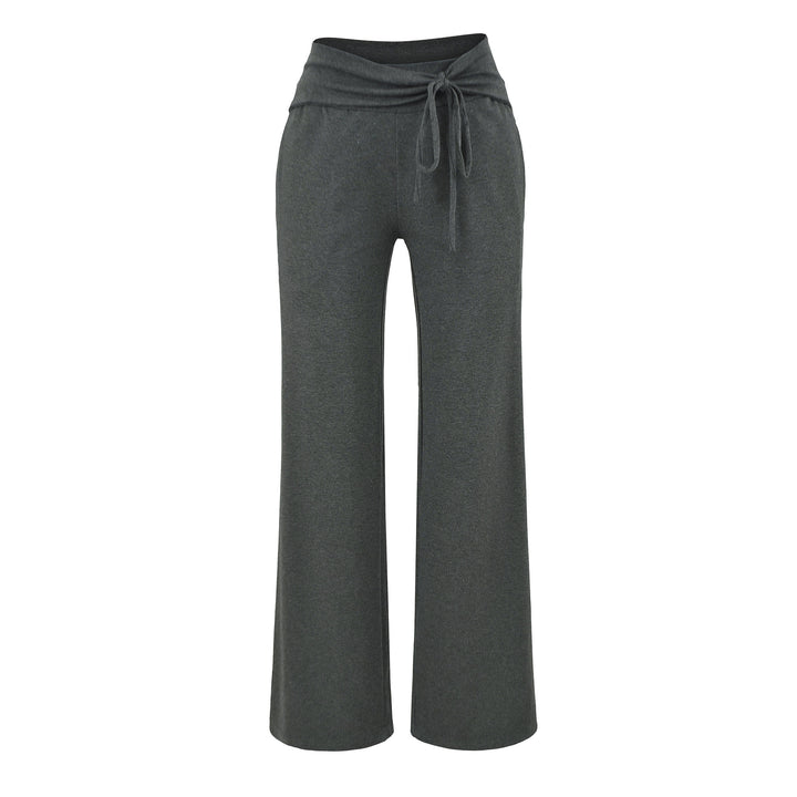 Damen Weite Jersey-Loungehose mit Umschlagbund und Tunnelzug Drune