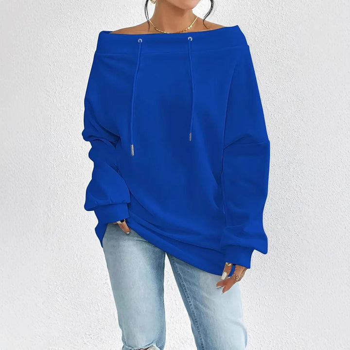 Damen Oversized Sweatshirt mit lässigem Off-Shoulder-Ausschnitt Drune