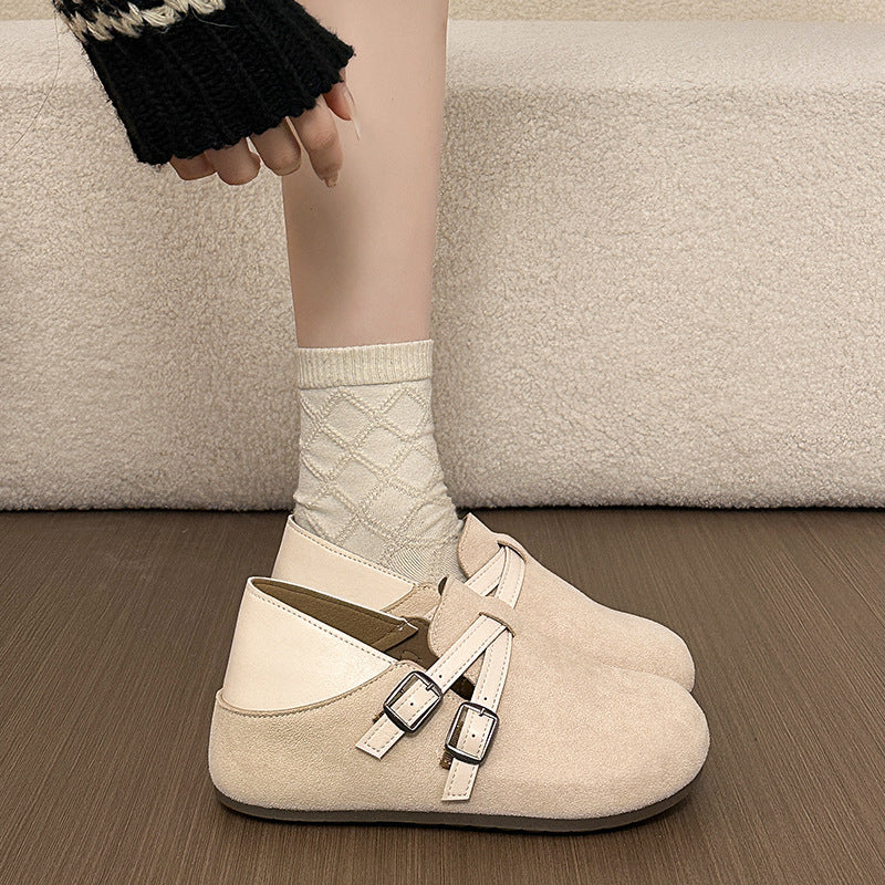 Damen Komfortable Clogs mit doppeltem Riemen Drune