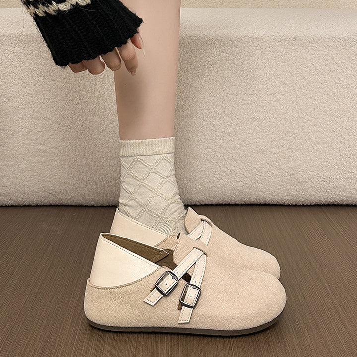 Damen Komfortable Clogs mit doppeltem Riemen Drune