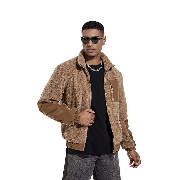 Herren Kuschelige Fleecejacke mit hohem Kragen Drune