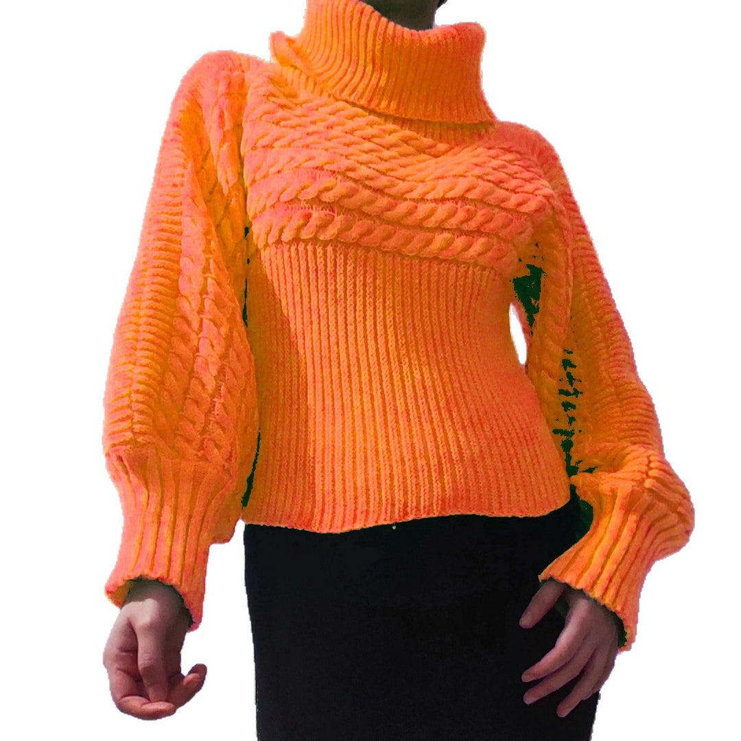 Damen Strickpullover mit Rollkragen und strukturiertem Design Drune