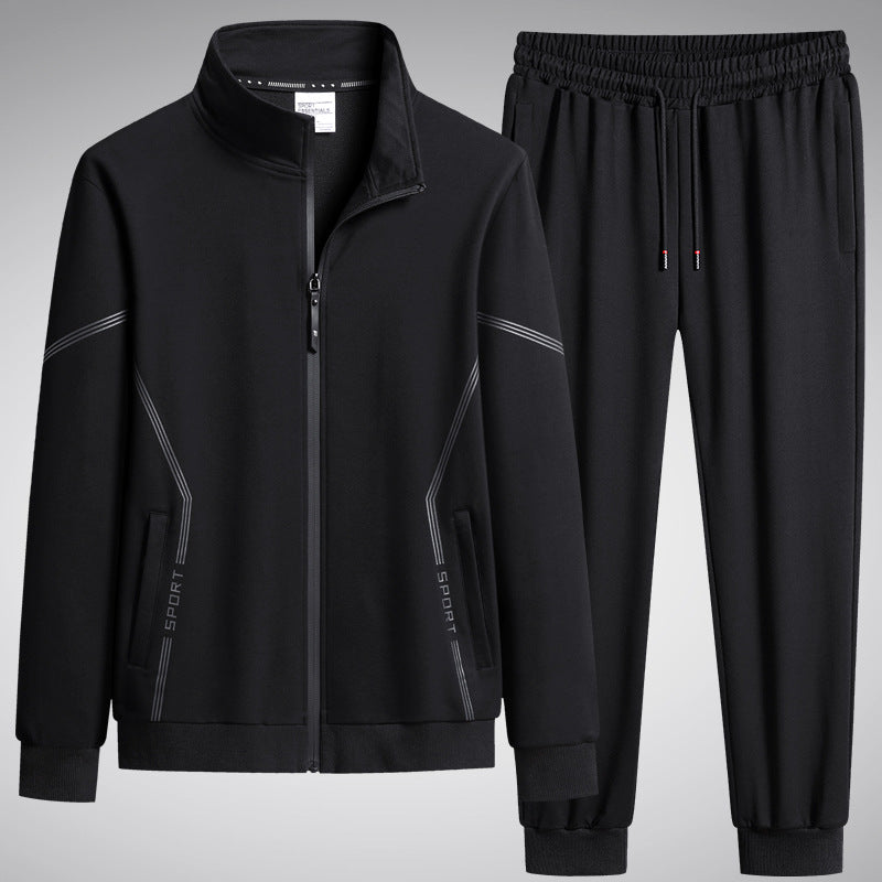 Men's  performance zip-front track jacket and tapered jogger set Drune