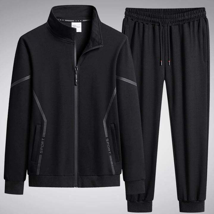 Men's  performance zip-front track jacket and tapered jogger set Drune