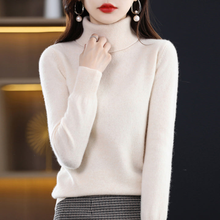 Damen Schmal geschnittener Rollkragenpullover aus kaschmirähnlichem Feinstrick mit softem Flor Drune