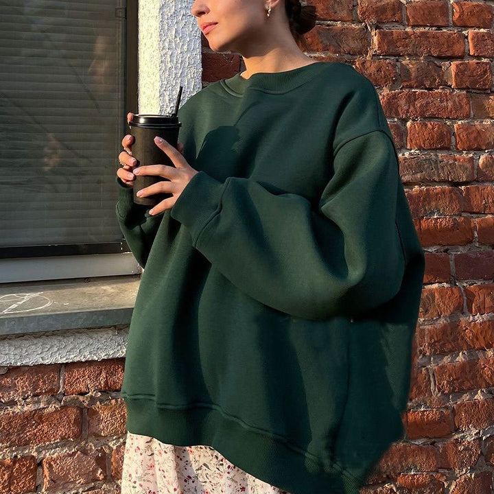 Damen Oversized Sweatshirt mit dropped Shoulder und weichem Fleece-Waren Drune
