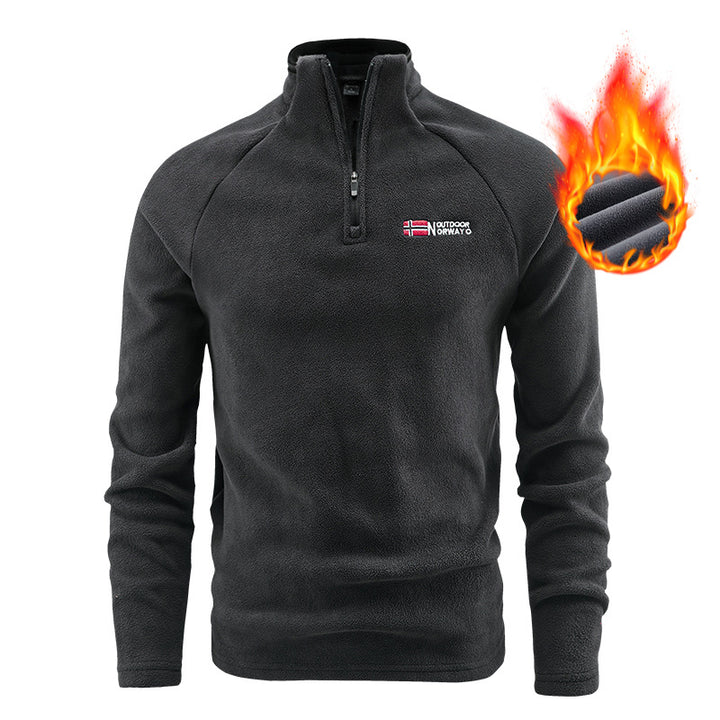 Herren Fleece-Halbzip-Pullover mit stehendem Kragen und atmungsaktivem Thermofleece Drune