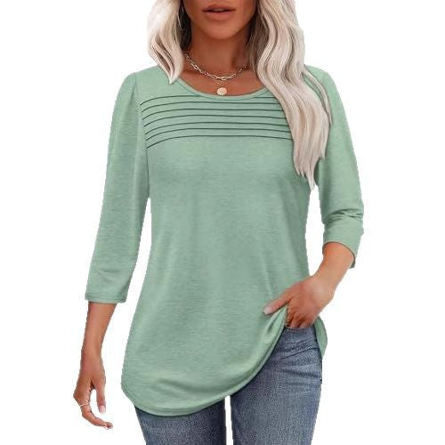 Damen Langarmshirt mit Plissee-Details Drune