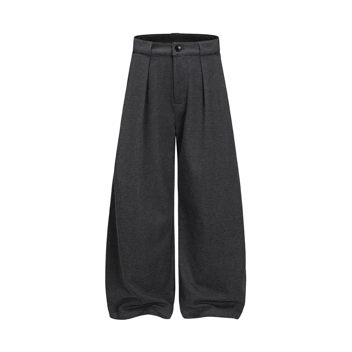 Damen Hochtaillierte Culotte-Hose mit weitem Bein, Kellerfalten und Knopfverschluss Drune