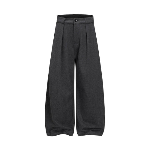 Damen Hochtaillierte Culotte-Hose mit weitem Bein, Kellerfalten und Knopfverschluss Drune