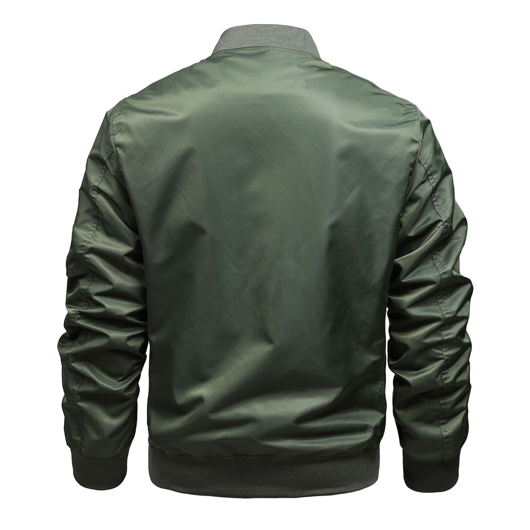 Herren Bomberjacke im MA-1 Stil mit Ärmel-Utilitytasche und kontrastierendem Futter Drune
