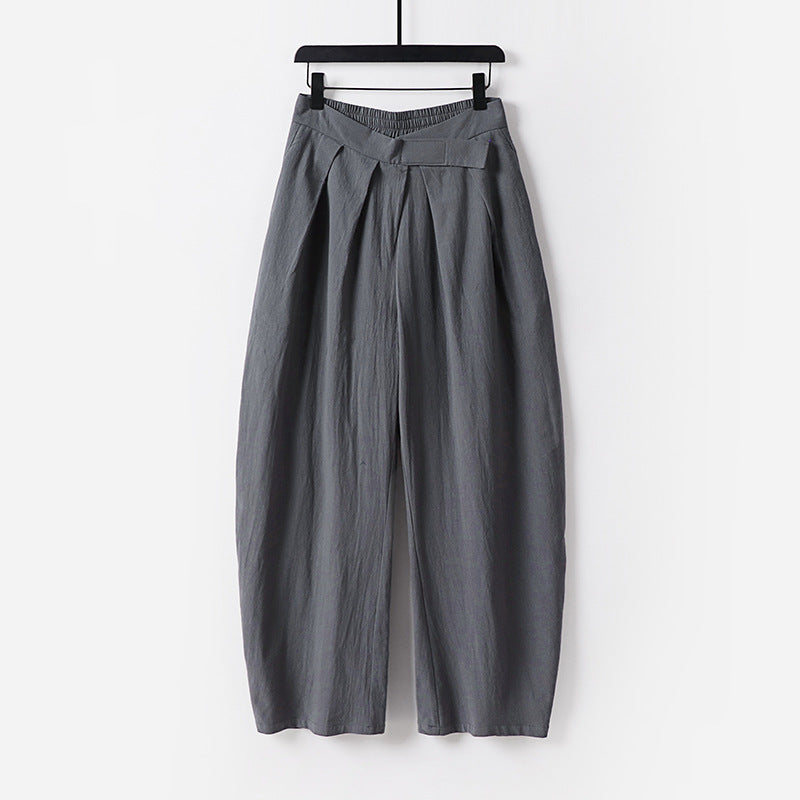 Damen Hochgeschnittene Culotte-Hose mit Bundfalten und elastischem Taillenbund Drune