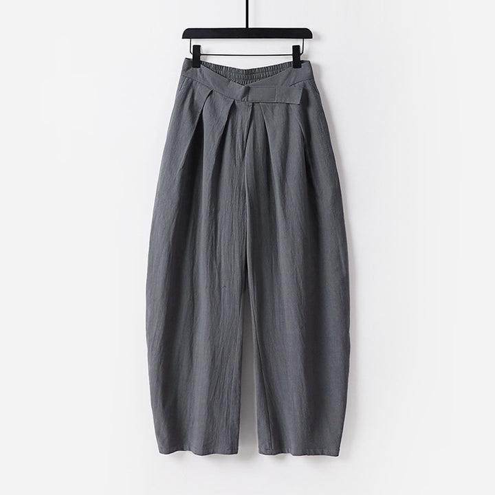 Damen Hochgeschnittene Culotte-Hose mit Bundfalten und elastischem Taillenbund Drune