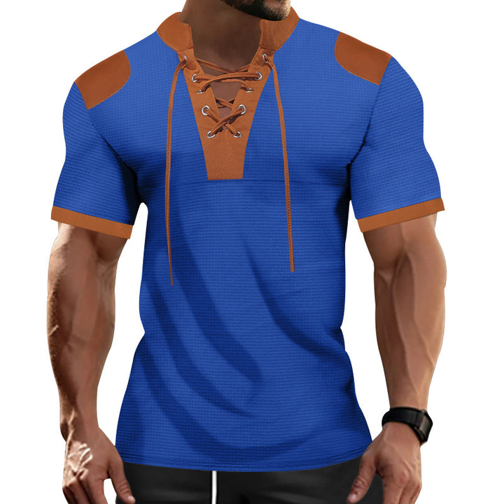 Herren sportliches Kurzarm-Shirt mit modischem Latz Drune