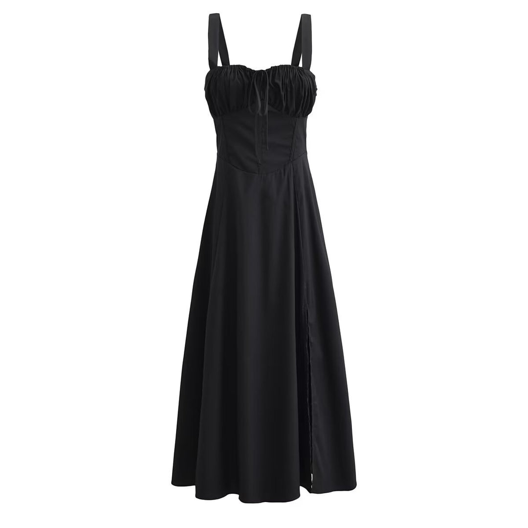 Damen Maxikleid mit gerafftem Oberteil Drune