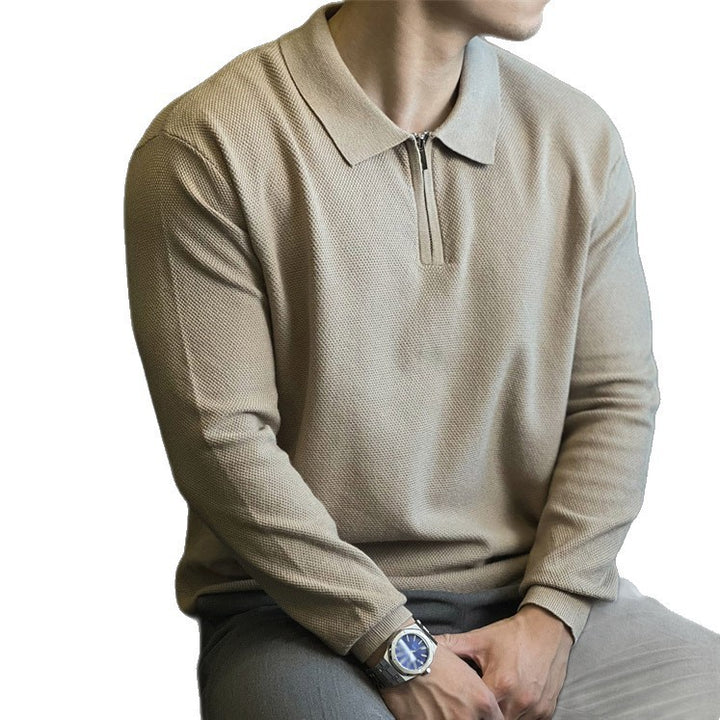 Herren Modischer Strickpullover mit Halbreißverschluss Drune
