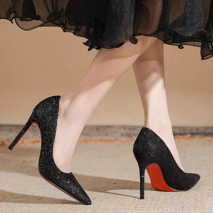 Damen Plateau-Pumps mit spitz zulaufender Kappe und hohem Stiletto-Absatz Drune