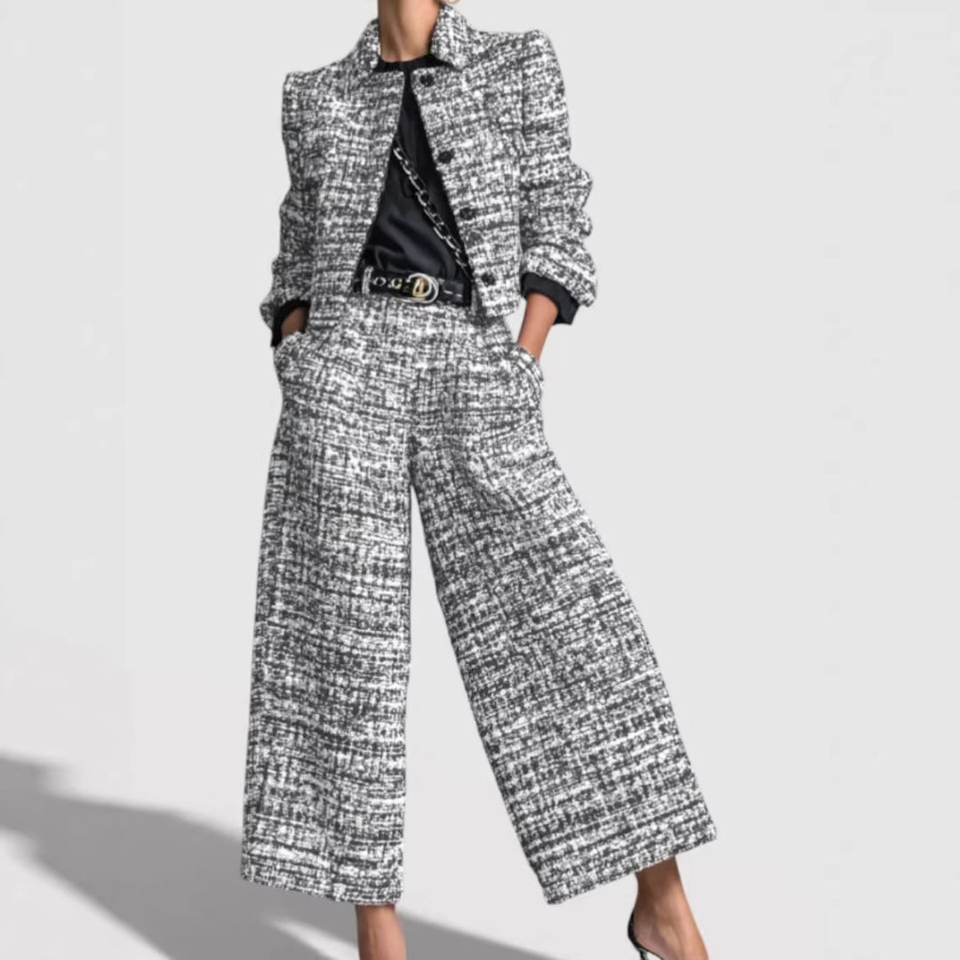 Damen Modernes Tweed-Anzug-Set