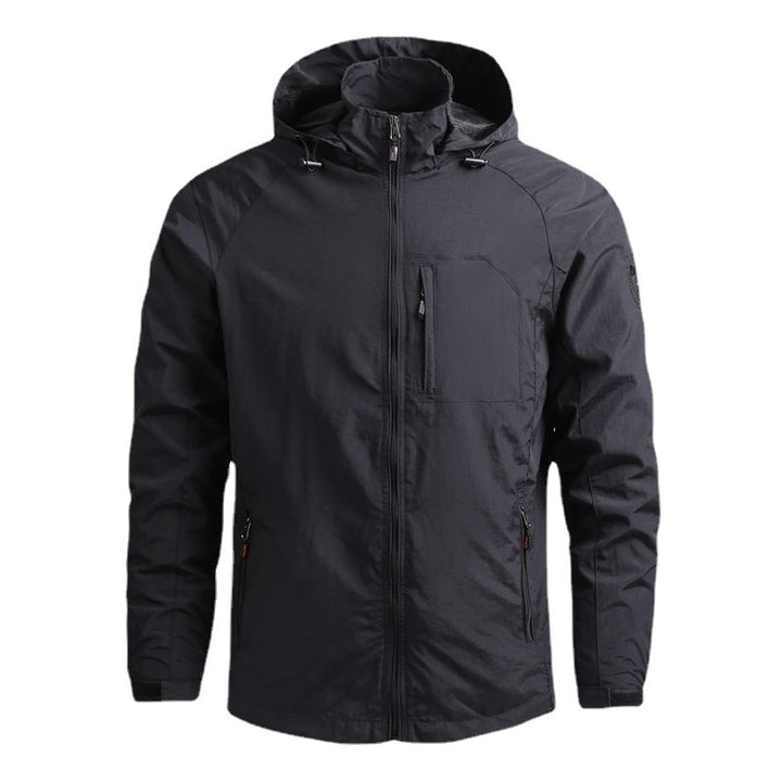 Herren Leichte wind- und wasserabweisende Fieldjacke mit Kapuze und funktionaler Brusttasche Drune