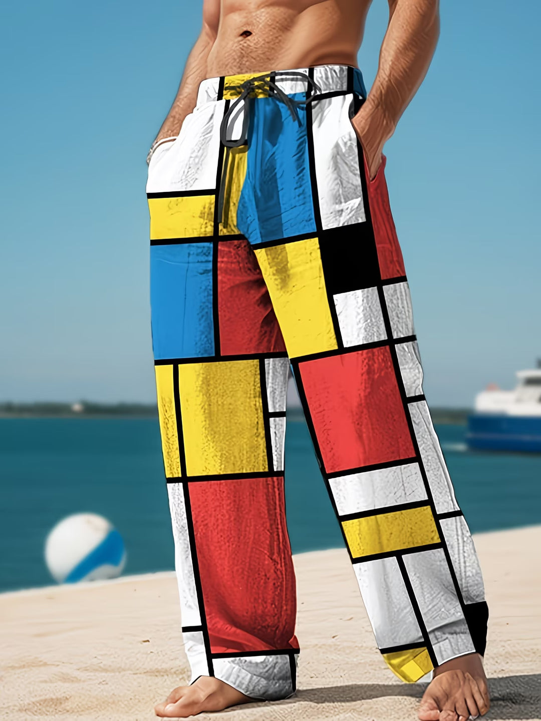 Herren Bunte Strandhose mit grafischem Mustermix Drune