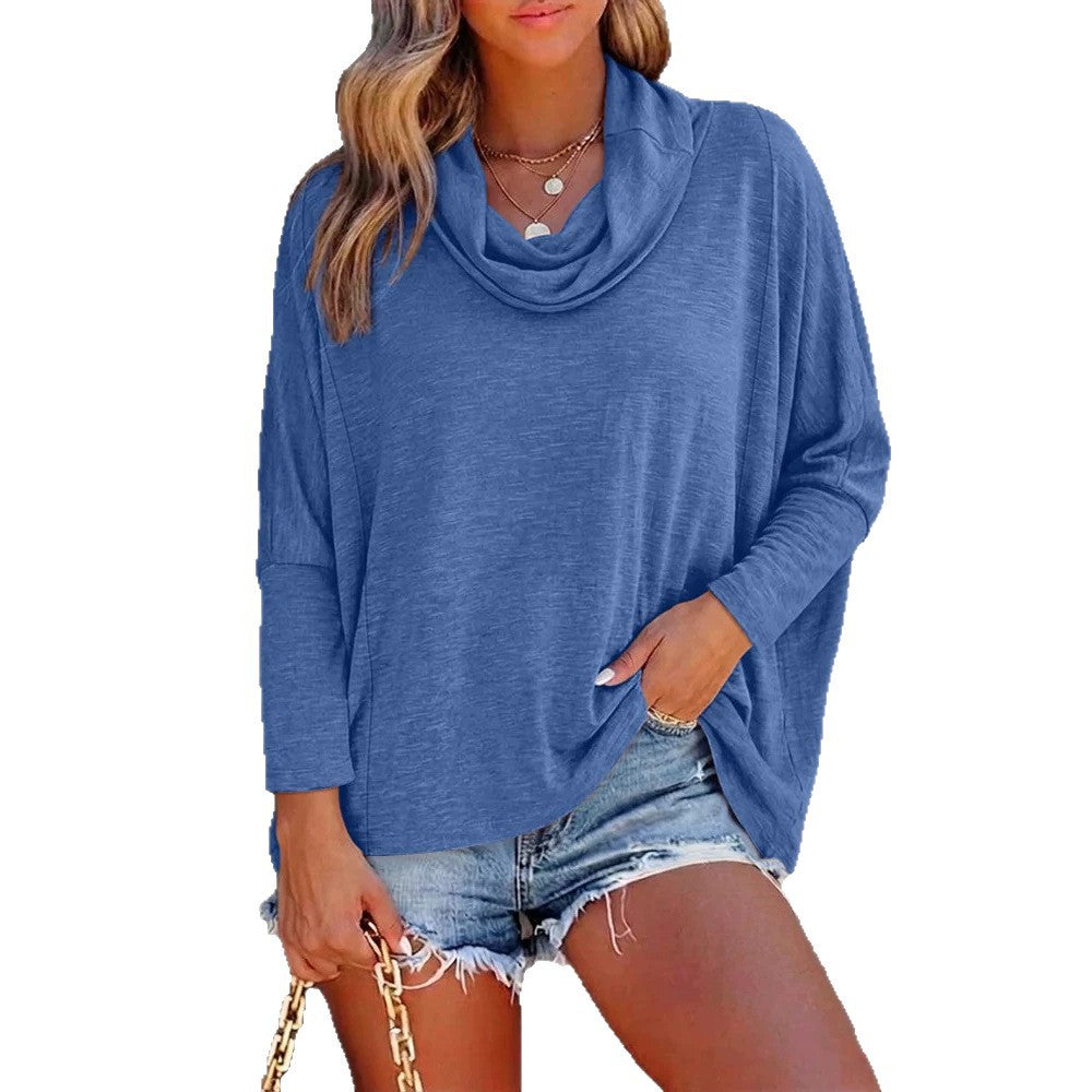 Damen Oversized Schalkragen-Longsleeve mit Fledermausärmeln Drune