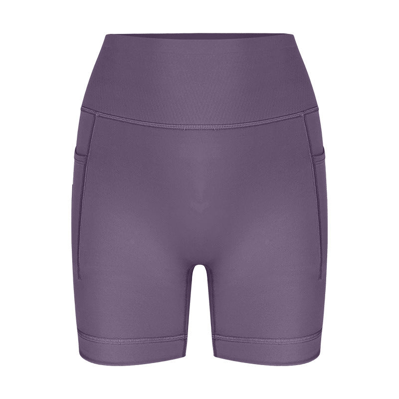 Damen sportliche hoch Taillierte Radlerhose mit praktischen Seitentaschen Drune