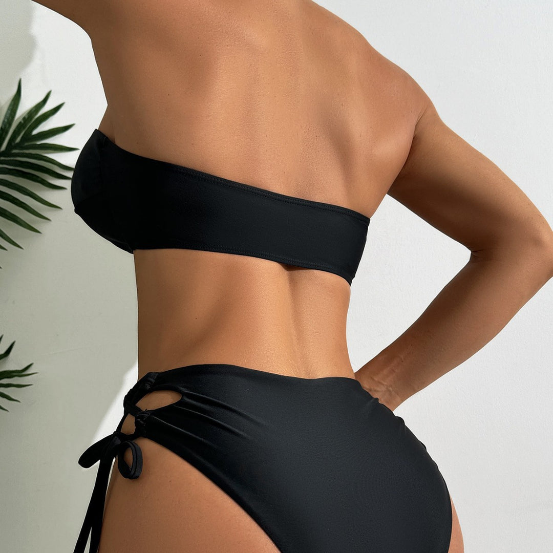 Damen Bandeau-Bikini mit modischen Knotendetails Drune