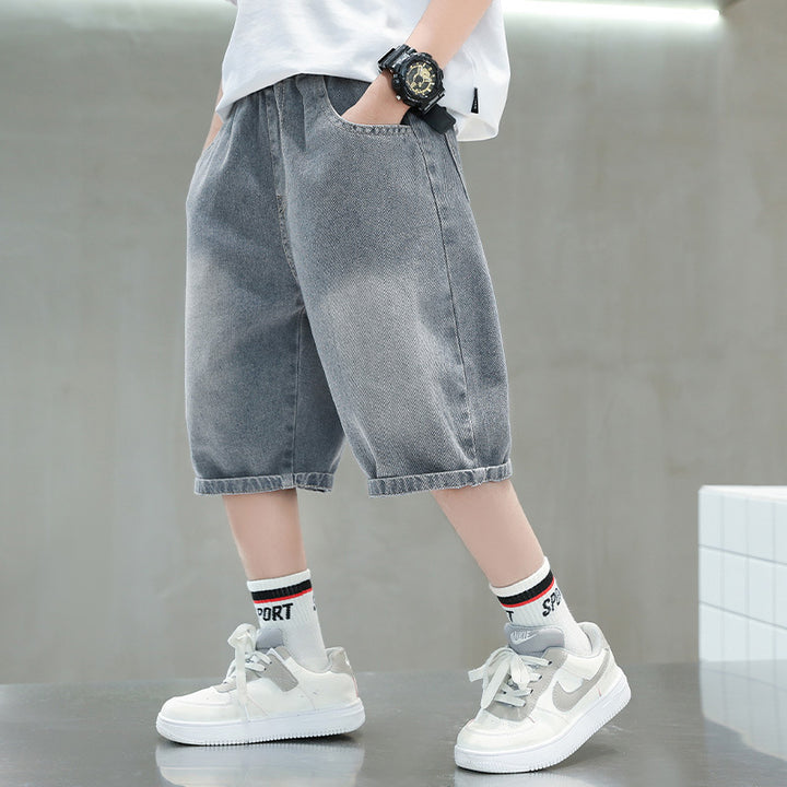 Unisex lässige Denim-Shorts mit kreativen Applikationen Drune