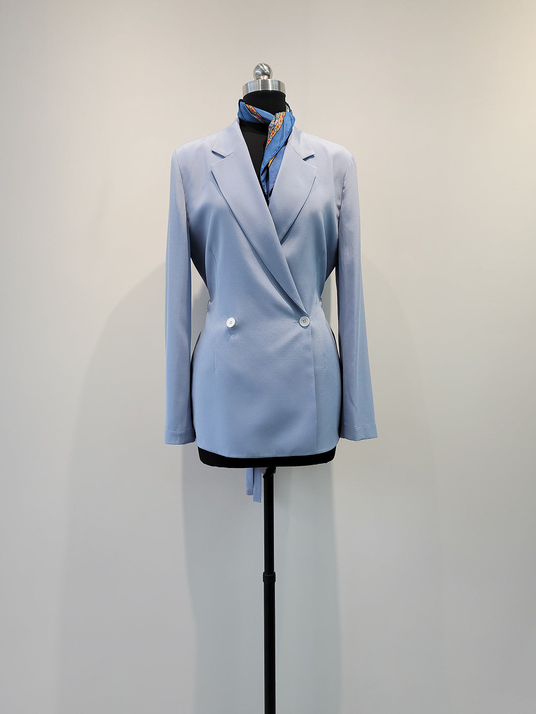 Damen Eleganter Satin Wickel-Blazer Drune