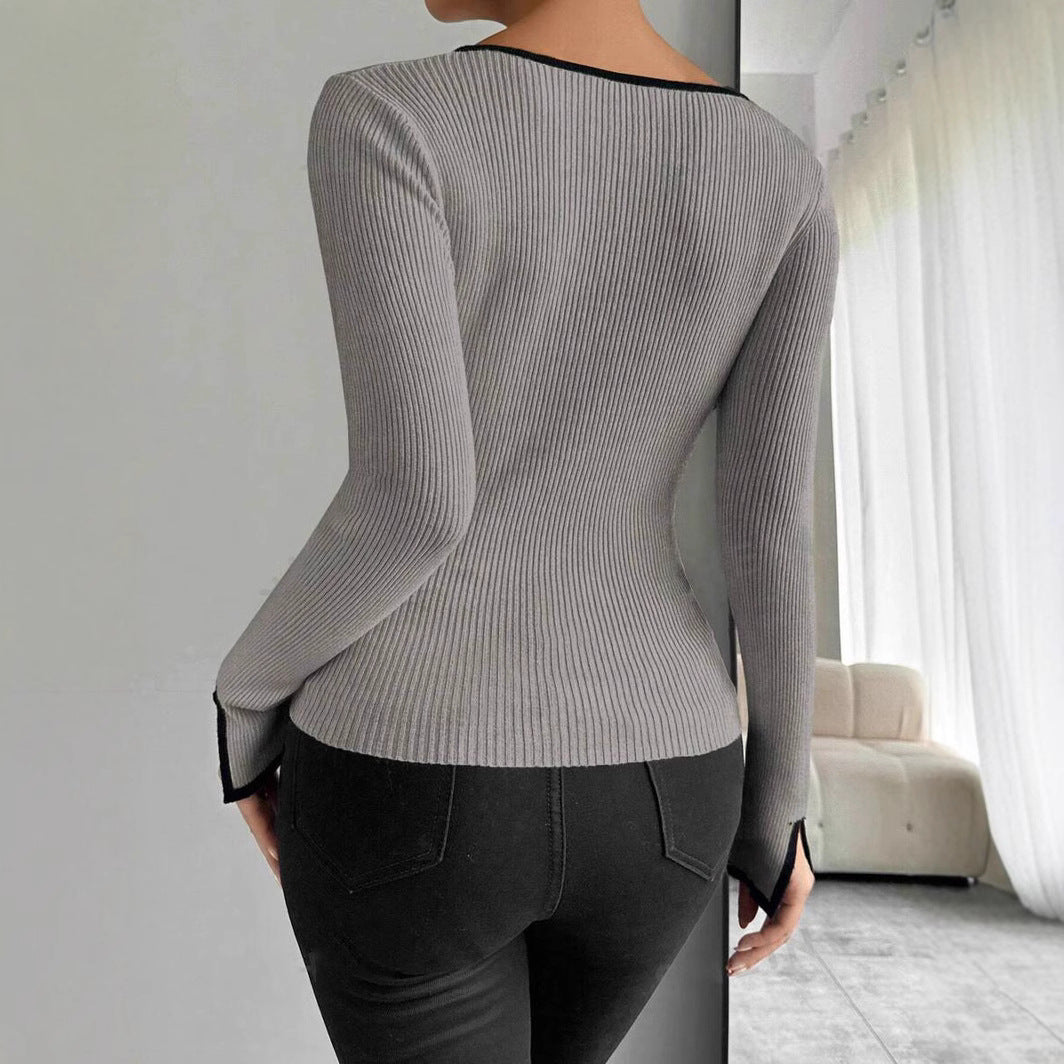 Damen Langärmliger Strickpullover Drune