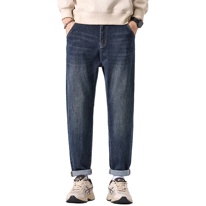 Herren Konisch geschnittene Freizeit-Jeans mit mittlerer Leibhöhe und dezenter Used-Waschung Drune