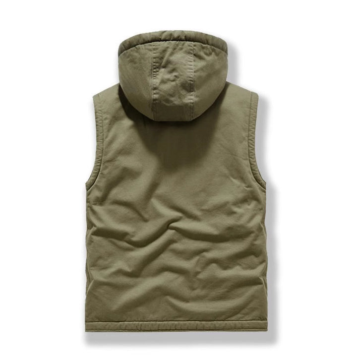 Herren wattierte Utility-Weste mit Teddyfutter und Kapuze Drune