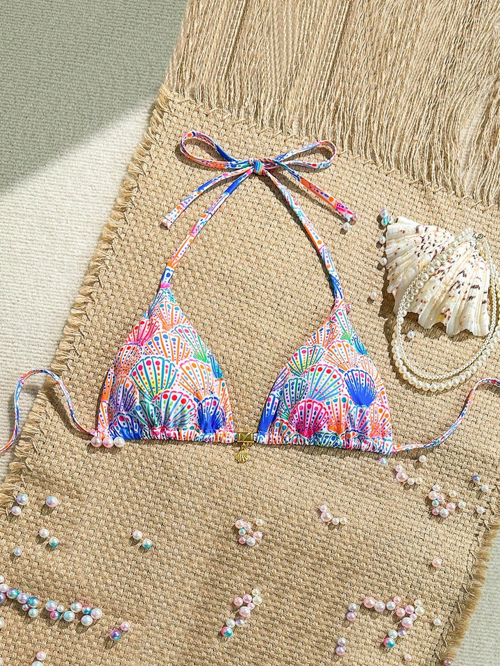 Damen Triangel-Bikinioberteil mit Rüschen Drune