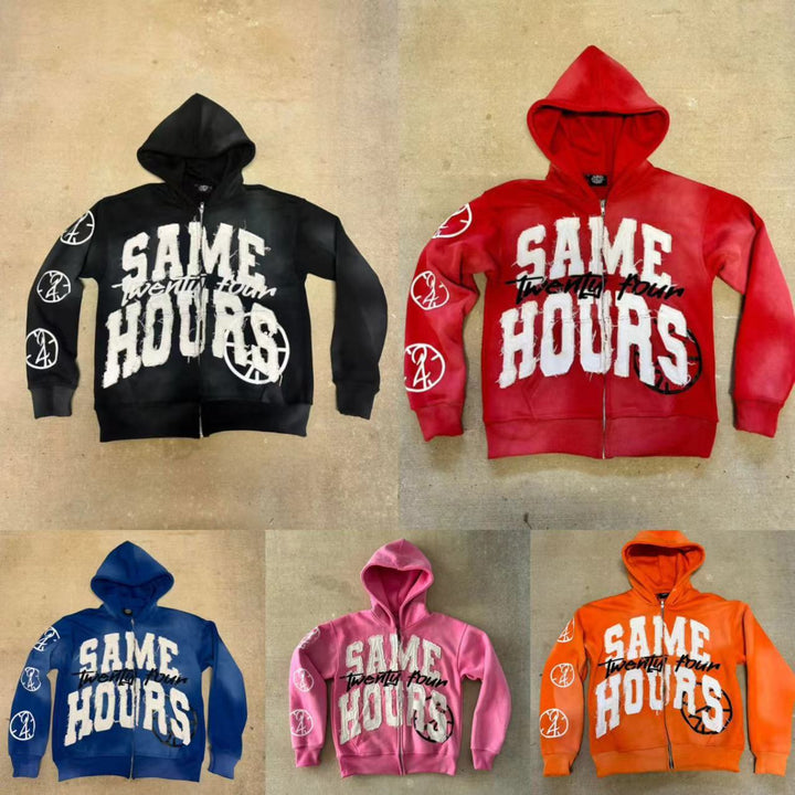 Herren Grafik Zip-Up Hoodie Drune